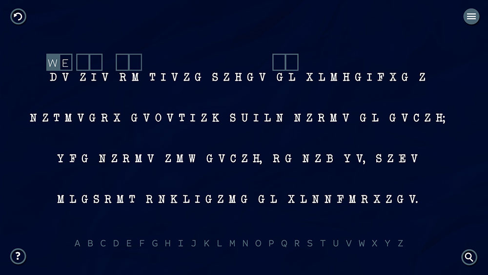 mock up WGHW's cipher screen